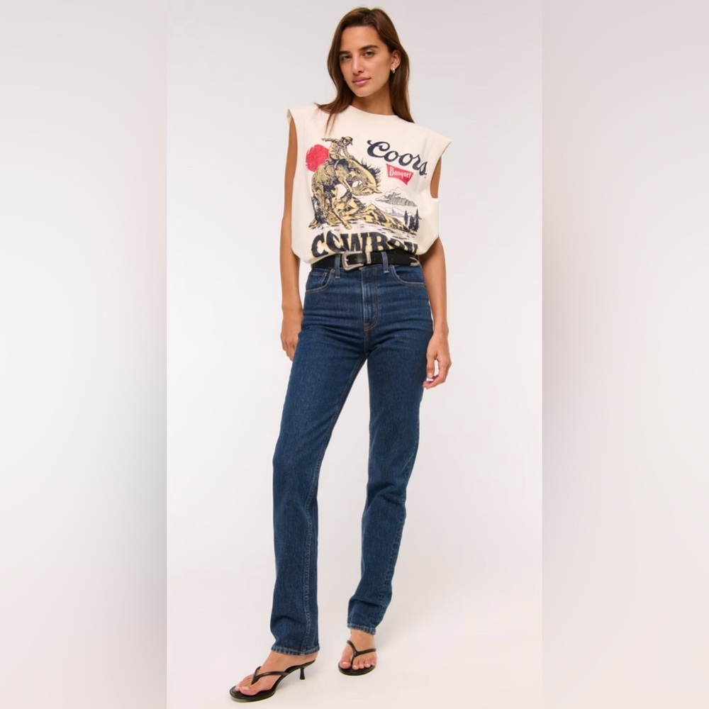 Abercrombie & Fitch The 90’s Straight Ultra High Rise Jeans Blue Sz 25